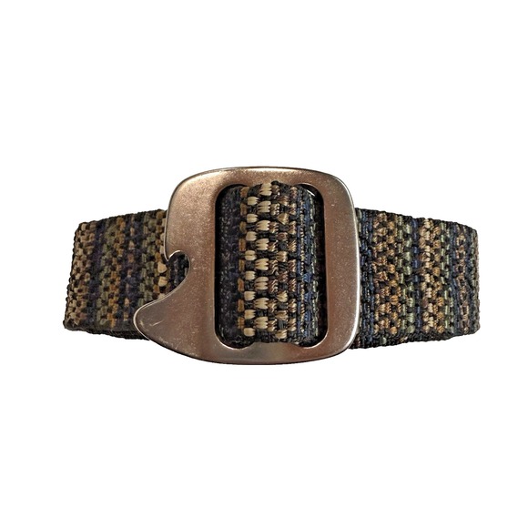 Cabelas Bison Designs Web Belt Mens L Tap Cap Bottle Opener Buckle Slide 47" - Picture 3 of 9